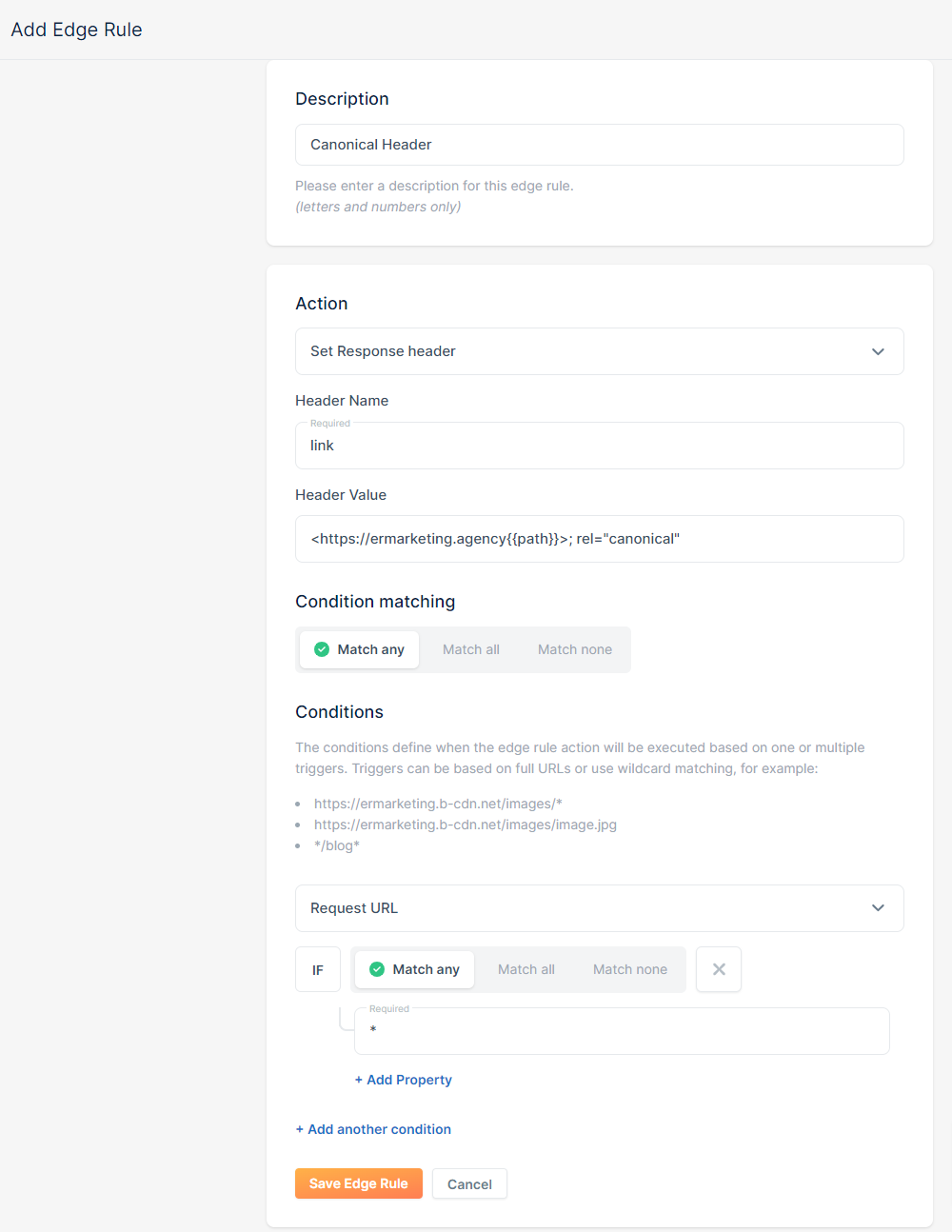 BunnyCDN Full Page Caching for WordPress: Complete Setup Guide 10 BunnyCDN edge rule conditions and actions